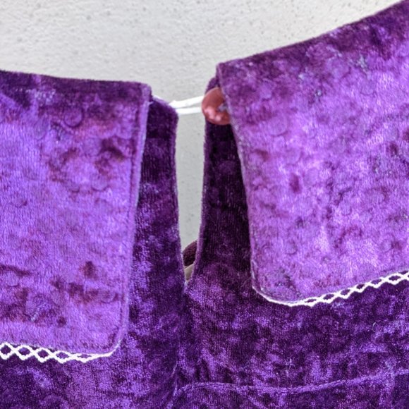 💜Vintage Purple Velvet Painters Smock Costume - Picture 3 of 6